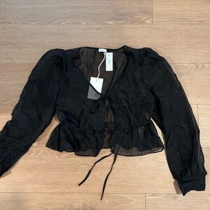 Wilfred Canto Black Sheer Blouse